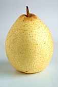 An Asian pear against a white background