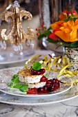Goat's cheese with cranberry sauce for New Year's Eve