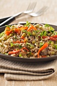 Rice with beef and peas