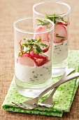 Creamy goat's cheese with radishes and chives