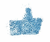 A 'like' symbol made from air bubbles
