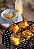Stuffed apples on the barbecue