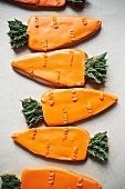 Decorated Carrot Shortbread Cookies
