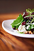 Mixed Green Salad with Cranberries, Walnuts and Goat Cheese