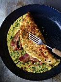 A herb and bacon pancake