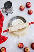Rolling Out Dough for Apple Pie Crust