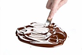 Melted cooking chocolate being spread