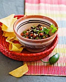 Frijol y tomate (bean and tomato salsa, Mexico)