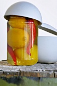 Lemons preserved with chilli peppers