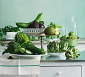 Assorted varieties of green vegetables