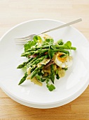 Asparagus salad with eggs and watercress