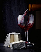 Goat's cheese and a glass of red wine