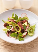Beef salad with asparagus and radishes