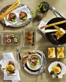Assorted amuse-bouches (view from above)