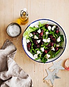 Beetroot salad with roasted garlic and goat's cheese