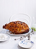 Roast ham with orange glaze for Christmas