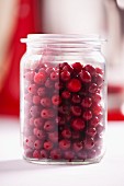 A jar of cranberries