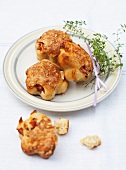Tomato and cheese rolls with thyme