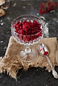 Lingonberries in a Crystal Cup