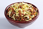 Vialone Nano risotto rice with dried vegetables and seasoning (filling the image)