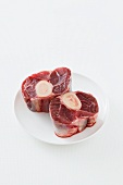 Raw slices of beef shin for osso bucco