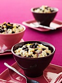 Rice pudding with blueberries