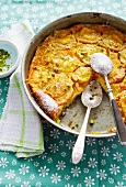 Apricot Clafoutis with a Slice Removed