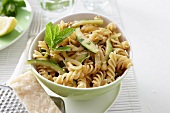 Pasta salad with avocado and mint