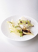 Cod with fennel, sprouts and coffee sauce