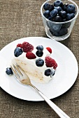 Frozen berry and cream cheesecake