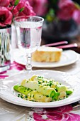 Leek salad with egg and vinaigrette