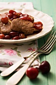 Fillet of beef with cherry sauce