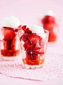 Mascerated strawberries with sorbet