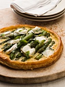 Asparagus and goat's cheese tart with mint