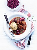 Beef goulash with plums