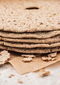 A stack of round rye crispbreads from Sweden