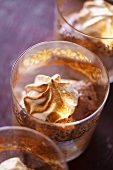 Chocolate mousse with meringue