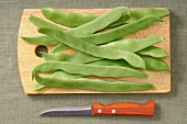 Green Beans on a Cutting Board