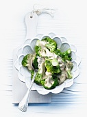 Broccoli with creamy cheese sauce
