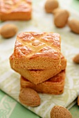 Almond slices, stacked