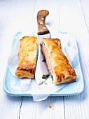Salmon in puff pastry