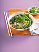 Noodle soup with beef and pak choi (Korea)