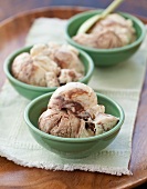 Three Bowls of Chocolate Swirl Ice Cream