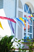 Pennant in front of a house