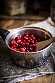 Whole Cranberries in a Pot