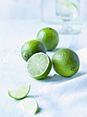 Limes, whole and partly cut