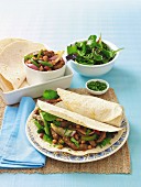 Fajitas with beef and beans