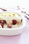 Rice pudding with cherries