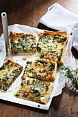 Onion tart with chestnuts and parsley