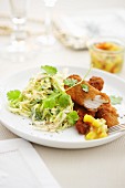 Chicken goujons with coleslaw